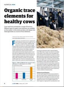 Organic trace minerals for healthy cows