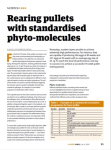 Rearing pullets with standardised phyto-molecules