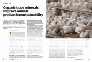 Organic trace minerals improve animal production sustainability