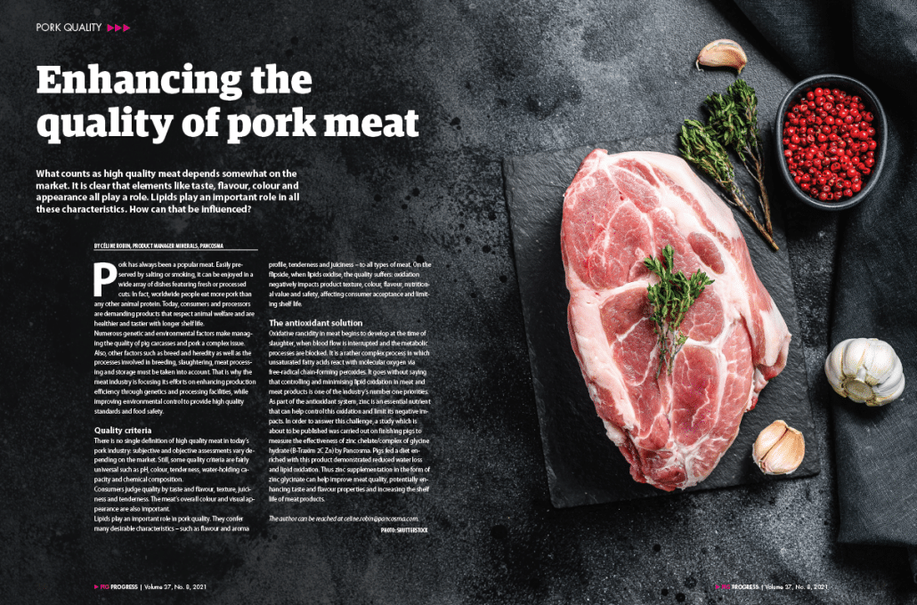 Enhancing the quality of pork meat PANCOSMA